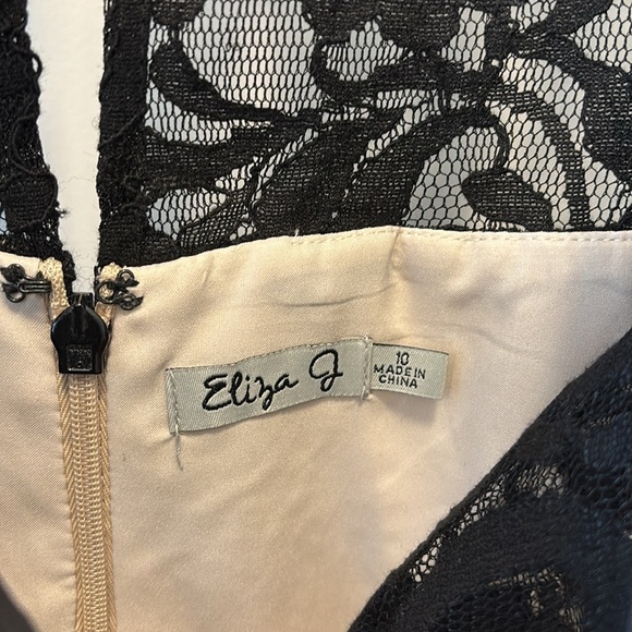 Sz10 Eliza J Fit and Flare Black Lace sleeveless dress VVGUC - Picture 7 of 9